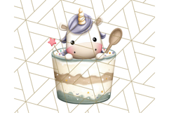 Cute Dessert Unicorn PNG Clipart with Cupcakes &amp; Candies Product Image 3