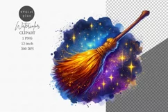 Halloween clipart, Broom clipart, Gothic clipart Product Image 1