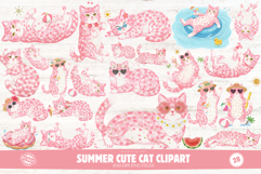 Summer Cute Cat Clipart Product Image 1