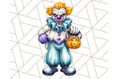 Creepy Clown Halloween PNG Clipart, Spooky Circus Art Product Image 3