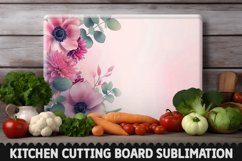 Cutting Board Sublimation Design - Flowers Sublimation PNG Product Image 1