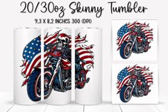 Man Skull Ride An American Flag - Sublimation Tumbler Design Product Image 1