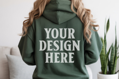 Forest Green Gildan 18500 Hoodie Sweatshirt Mockup, Unisex Product Image 1