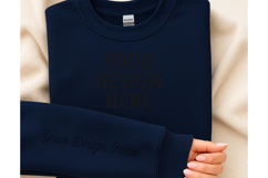 Gildan 18000 Navy Sleeve Mockup Product Image 1