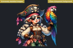 Pirate Gnome Girl clipart, Corsair Gnome sublimation, summer Product Image 2