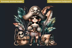 Pirate Gnome Girl clipart, Corsair Gnome sublimation, summer Product Image 2