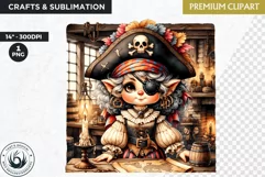 Pirate Gnome Girl clipart, Corsair Gnome sublimation, summer Product Image 1
