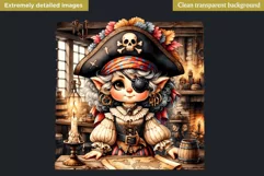 Pirate Gnome Girl clipart, Corsair Gnome sublimation, summer Product Image 2