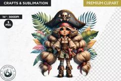 Pirate Gnome Girl clipart, Corsair Gnome sublimation, summer Product Image 1