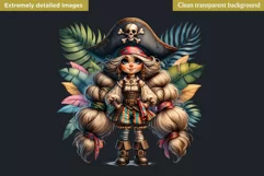 Pirate Gnome Girl clipart, Corsair Gnome sublimation, summer Product Image 2