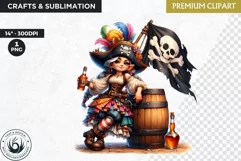 Pirate Gnome Girl clipart, Corsair Gnome sublimation, summer Product Image 1