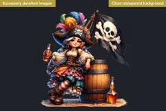 Pirate Gnome Girl clipart, Corsair Gnome sublimation, summer Product Image 2