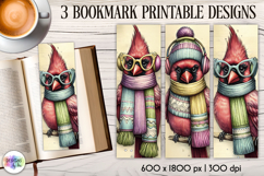 Vintage Winter Animals Bookmarks, Cute Retro Animal Bookmark Product Image 1