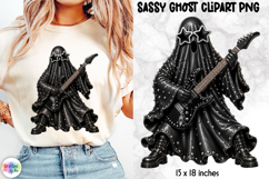 Rockstar Ghost Clipart PNG for Halloween Sublimation Product Image 1