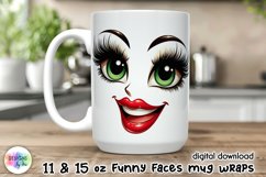 Funny Face Mug Wrap, Sarcastic Coffee Mug Wrap, Grumpy Face Product Image 1