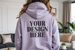 Safety pink Gildan 18500 Hoodie Mockup ,Cozy Unisex Sweatshi Product Image 1