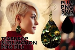 Sublimation Artistry: Teardrop Beauty in 3D Product Image 1