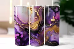 Purple Marble Texture Tumbler Wrap | Alcohol Ink Tumbler PNG Product Image 2