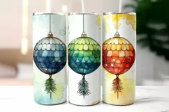 Colourful Christmas Bulbs Tumbler Wrap | Christmas Ornaments Product Image 2