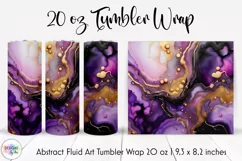 Purple Marble Texture Tumbler Wrap | Alcohol Ink Tumbler PNG Product Image 1