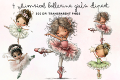 Whimsical Ballerina Girls Clipart PNG Product Image 1
