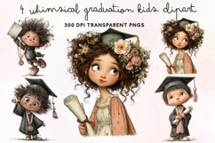 Whimsical Graduation Kids Clipart PNG Product Image 1