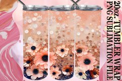 Glitzy Flower Leopard Tumbler Design: Sublimation - 20oz Product Image 1