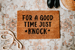 Funny Doormat Quotes SVG | For A Good Time Just Knock Product Image 4