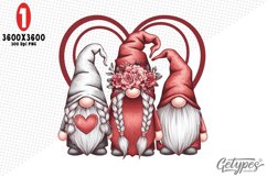 Valentine Gnome Sublimation Clipart - High Quality Design Product Image 2