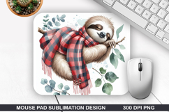 Sloth Mouse Pad Sublimation, Animals Mouse Pad PNG Design Product Image 1