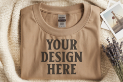 Sand Gildan 5000 Flat Lay Tshirt Mockup, G5000 mockups Product Image 1