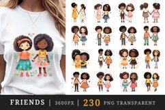 230 watercolor cute adorable friends hugging holding hands friendship little girls clipart set t shirt sublimation printable designs bundle png