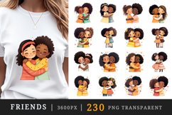 230 watercolor cute adorable friends hugging holding hands friendship little girls clipart set t shirt sublimation printable designs bundle png