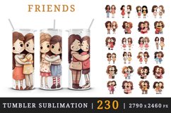 230 watercolor cute adorable friends hugging holding hands friendship little girls design wraps sublimation bundle for 20 oz tumbler