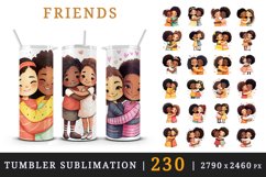 230 watercolor cute adorable friends hugging holding hands friendship little girls design wraps sublimation bundle for 20 oz tumbler