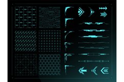 Sci fi UI design elements. Cyberpunk grid background texture Product Image 1