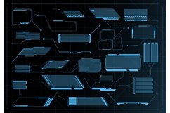 Futuristic callout title banners. Digital frame boxes, cyber Product Image 1