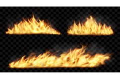 Realistic fire. Burn effect. Igniting border. Bonfire light. Product Image 1