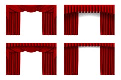 Red stage curtain. Opera or cinema luxury drapery for interi Product Image 1