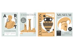 Antique exhibition posters. Contemporary museum flyer design Product Image 1