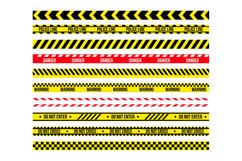 Yellow construction stripes. Adhesive tape cordon. Attention Product Image 1
