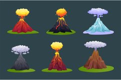 Volcano eruption. Volcanic lava. Erupting ash and magma. Act Product Image 1