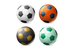 Realistic color soccer balls. Isolated 3d sport inventory, t Product Image 1