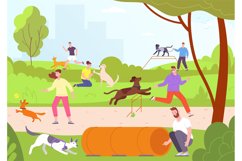 Dog playground. People training playing and walking with do Product Image 1