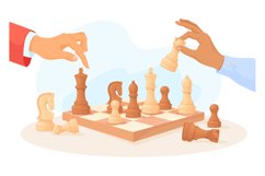 Hands chess players. Chesse game tournament, thinking intel Product Image 1