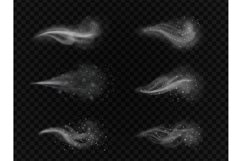 Realistic winter wind. Cool air blowing with snow or flying Product Image 1