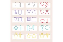 Colorful Paper clip icons set on white paper. Office paper Product Image 1