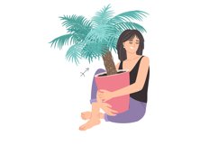 Zodiac sign Sagittarius, beautiful woman with Palm housepla Product Image 1