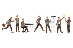 Business man. Male office character. Happy manager activitie Product Image 1