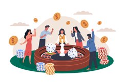 Happy roulette winners. Casino visitors, fortune favorites, Product Image 1